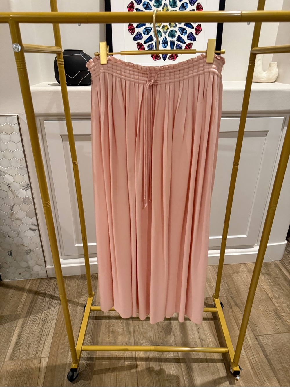 LoveShackFancy Pink Midi Skirt Size Small